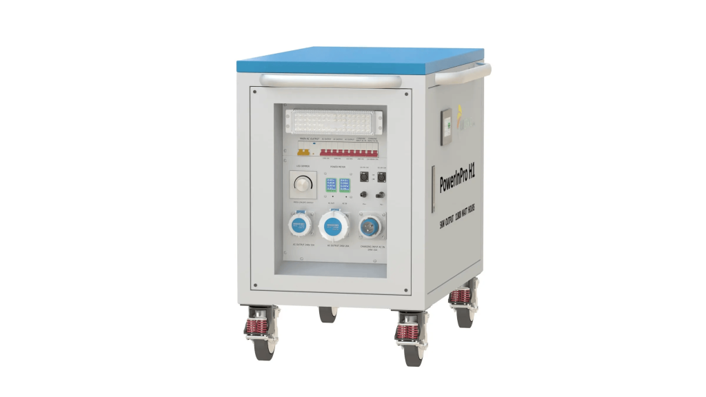 Medical equipment on wheels with controls