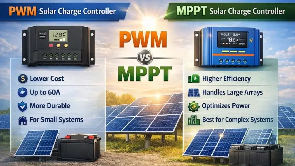 Comparison of PWM and MPPT controllers