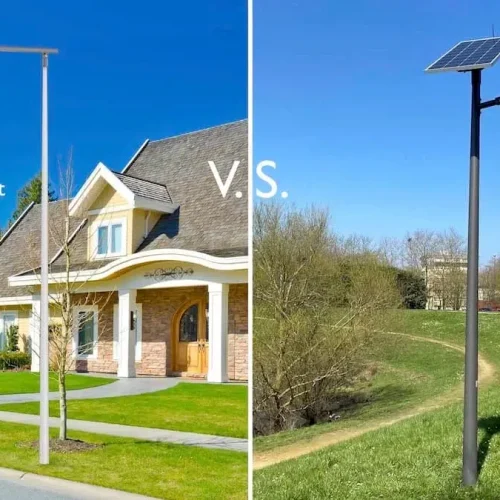 Comparison of two solar street lights